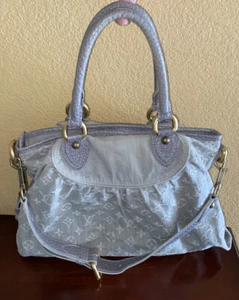 LOUIS VUITTON Monogram Denim NEO CABBY MM 2 Way Handbag Shoulder Bag Gray - Picture 1 of 24
