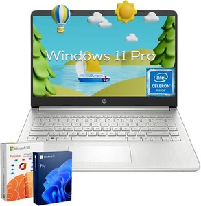 2025 HP Newest 14" Laptop Intel Quad-Core UP TO 16GB RAM,128GB eMMC Win 11 pro - Picture 1 of 6