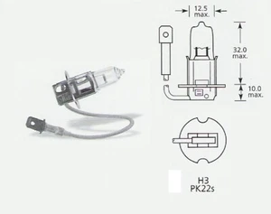 6 voltios 25 vatios H3 halógeno coche clásico faro foco bombilla 455A (Par) - Imagen 1 de 1