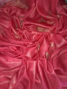 Tessuto abito chiffon rosso scintillante 1 mtr..larghezza 58” (147 cm) - Foto 1 di 2