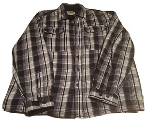Boston Traders Men's Fleece Lined Black Plaid Button Up Flannel Shirt Jacket XL - Picture 1 of 6