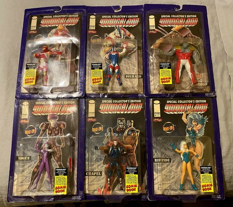 Youngblood Comic Books Complete Set of 6 JusToys Bendable Action Figures '95 NIP Cover