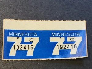 1977 Pair Minnesota vintage NOS License Plate STICKER Date TAB Tag 77 MN - Picture 1 of 2