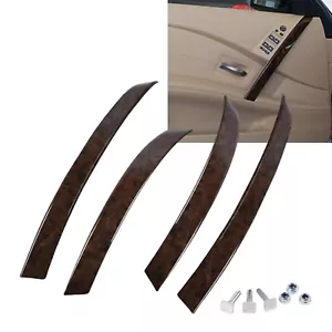 Cubierta de manija de agarre de brazo de puerta de coche para BMW E60 E61 2004-2006 2005 grano de madera nuevo - Imagen 1 de 6