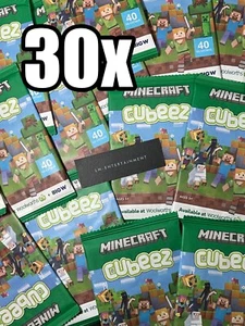 30 X BULK LOT OF UNOPENED WOOLWORTHS CUBEEZ MINECRAFT COLLECTIBLE SEALED PACKS - Picture 1 of 4