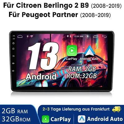 Carplay AUTORADIO GPS DAB BT For Peugeot Partner Citroen Berlingo 2 B9 2008-2019 - Bild 1 von 4
