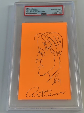 Art Carney Honeymooners Signed Autograph Sketch Index Card PSA DNA j2f1c Cover
