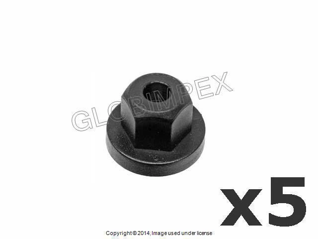 宝马 E30 E32 E34 E36 E38 (1984 - 2001) 塑料螺母 6 毫米(5 件套)O.E.M — 第 1/1 张图片