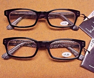 Lote de 2 gafas de lectura con bisagra de resorte negro Nicole Miller para mujer Channing +1,25 - Imagen 1 de 6