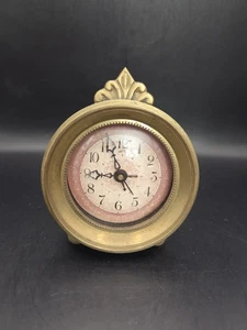 Vintage Timeworks Inc Solid Brass & Convex Glass Desk, Shelf, Alarm Clock  - Picture 1 of 7