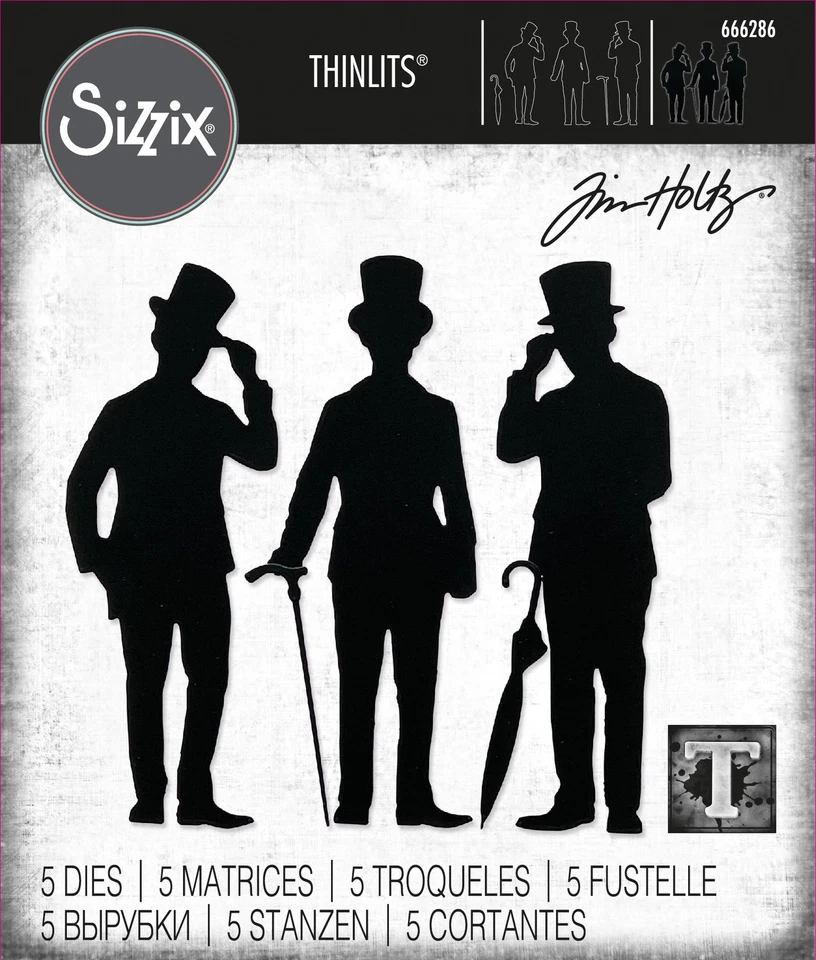 Sizzix Thinlits Dies By Tim Holtz 5/Pkg-Gentlemen - Image 1 of 1