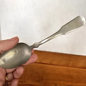 Antique BRAZIL SILVER  Fiddle Back Spoon  Soup Table Spoons Vtg Silverplate? - Picture 1 of 6