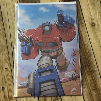 ТРАНСФОРМЕРЫ NO1 Эксклюзив Дэвид Накаяма Оптимус Прайм Подписанная Фольга с Сертификатом подлинности - Изображение 1 из 3