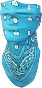 Turquoise Blue Paisley VELCRO®Brand Adjustable Bandana Neck Wind COVER Face MASK - Picture 1 of 4