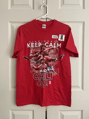 Camiseta manga corta Cincinnati Reds 19 Keep Calm Chili On Fans Only adulto M nueva con etiquetas Foto 1 de 4