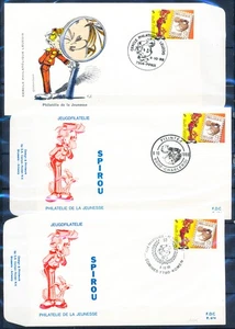 XE51507 Belgium 1988 Spirou comics cartoons FDC's used - Picture 1 of 1