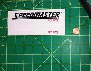 Speedmaster Aufkleber Sticker Auto Logo weiß schwarz EST 1979 Vinyl 5 Zoll x 2 Zoll - Bild 1 von 1