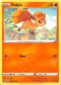 Vulpix 022/202 SWSH01 Sword & Shield Base Set Pokemon 004320 - Picture 1 of 2