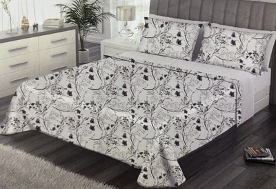 COMPLETO LENZUOLA MATRIMONIALE RASO DI COTONE FLOREALE MADE IN ITALY - Immagine 1 di 3