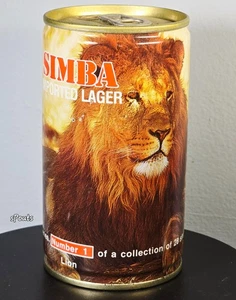 SIMBA #1 LION AFRICA WILDLIFE GAME BEER CAN BIG CAT SWAZILAND DARIEN CONNECTICUT - Picture 1 of 8