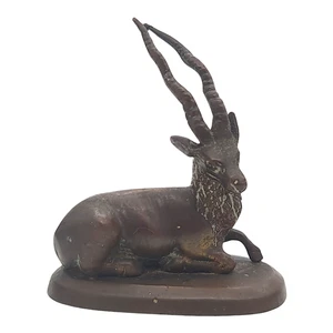 Antike Mini Bronze Antilope Briefbeschwerer Figur um 1900 6,5 cm hoch - Bild 1 von 13