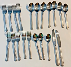 Hampton Silvermiths HSV188 Coltelli da Pranzo Forchette Cucchiaio Utensili Argenteria 21 PZ - Foto 1 di 17