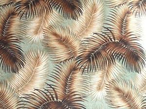 PAIR 82 x 52 Tropical Hawaiian Cotton Barkcloth Fabric Drapes ~Mana-Seafoam~ - Picture 1 of 5