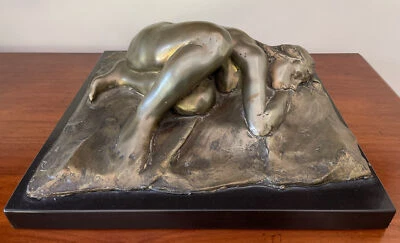 John Nick Pappas MCM Polished Bronze Sculpture Nude Woman - Image 1 of 4