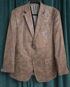 Michael Kors Men's Distressed Faux Leather Blazer Jacket  Size 42R - Picture 1 of 6