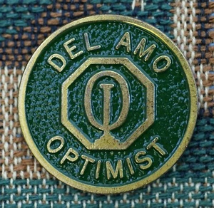 _RARE_Vintage_ Del Amo Optimist Club 1" Golf Ball Marker - Picture 1 of 1