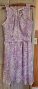 christopher & banks LOVELY LILAC FLORAL LINED DRESSY DRESS  Size 8/ C & B Shrug  - Picture 1 of 12