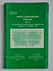 1992 & 1993 Canadian National Employee Booklet Form 660 No 9 & 10 GO TRANSIT - Picture 1 of 2