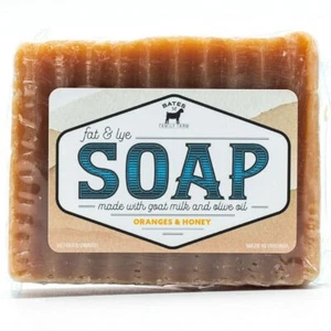 Bates Family Farm Oranges and Honey Fat and Lye Soap Goat Milk Olive Oil Natural - Picture 1 of 12