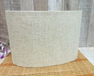 Pair LINEN  DRUM LAMP SHADES ~ Oatmeal Beige 10" X 10" X 8"  (#F)  NOB - Image 1 of 4
