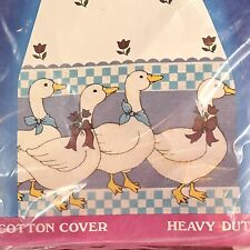 Vtg Ironing Board Cover with Pad WHITE DUCKS Geese with BOWS *569