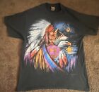 VINTAGE 3D EMBLEM INDIAN CHIEF TEE SHIRT 1993 SIZE XL MADE IN USA KY & OH