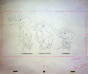 Tre muschi misti 1964 layout personaggio impresso a mano Hanna-Barbera RARO - Foto 1 di 2
