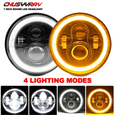 Faro LED redondo de 7 pulgadas haz alto-bajo para camioneta Chevrolet C10 c20 C30 Foto 1 de 4