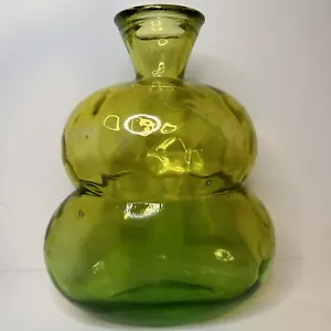 San Miguel Spainish Recycled Art Glass Double Bubble DECANTER Bottle 13" Heavy - Picture 1 of 9