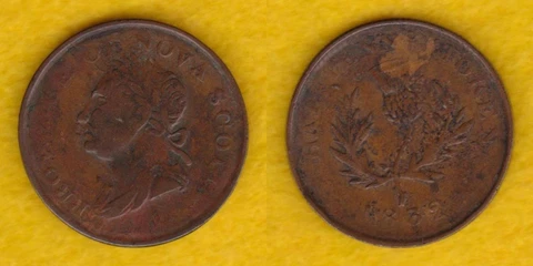 NOVA SCOTIA CANADA HALF PENNY TOKEN 1832  ---  QABV Cover