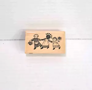 Vintage Stampendous Fun Stamps Country Dolls L03 Wood Mounted Rubber Stamp 1989 Puppe - Bild 1 von 3