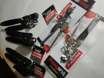 Set Of 5 Cooking Concepts Can Openers Silver Black 7.5" New -A- - Image 1 of 4