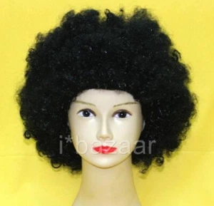 FANCY Dress PARTY Hippy COSTUME Unisex BLACK Afro WIG - Imagen 1 de 1