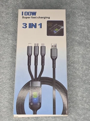 100W 3 in 1 Super Charging TypeC/Micro USB Fast Charger - Image 1 of 2