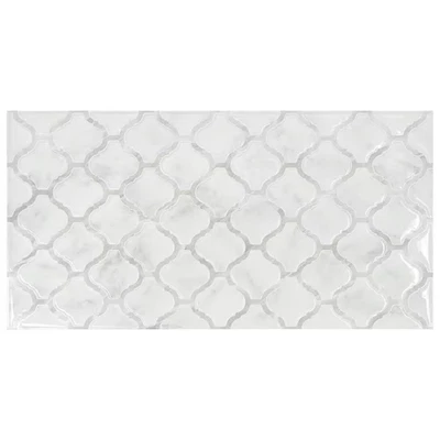 Arabesco Marble White 22.56 In. X 11.58 In. Vinyl Peel and Stick Tile (3.57 Sq. - Image 1 of 4