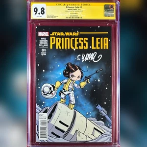 STAR WARS PRINCESA LEIA #1 EDICIÓN VARIANTE CGC 9.8 SS FIRMADO POR SKOTTIE YOUNG - Imagen 1 de 2