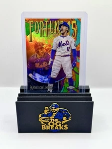 2025 Topps Chrome Fortune 15 Francisco Lindor Orange /25 SP Mets Fire - Picture 1 of 2