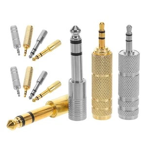 12 Stück Kopfhörer Klinke Adapter 6,5 mm Stecker auf 3,5 mm Buchse Metall Stereo Audio - Bild 1 von 12