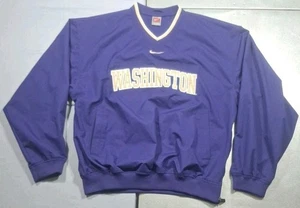 VINTAGE Y2K Washington Huskies Windbreaker Medium Nike Pullover Center Swoosh - Picture 1 of 11