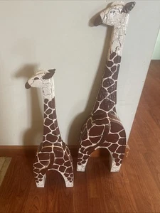 Vtg Mother And Child Giraffe Figurines - Made In Jamaica - Picture 1 of 3